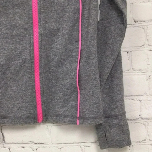 Gym Go Grey Pink Athletic Zip Jacket size 7-8 Medium Girls - Picture 2 of 7